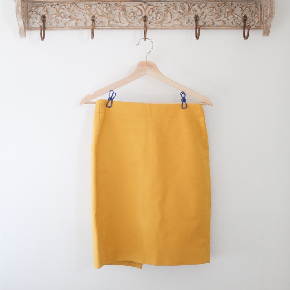 J.Crew No. 2 Pencil Skirt Mustard Yellow